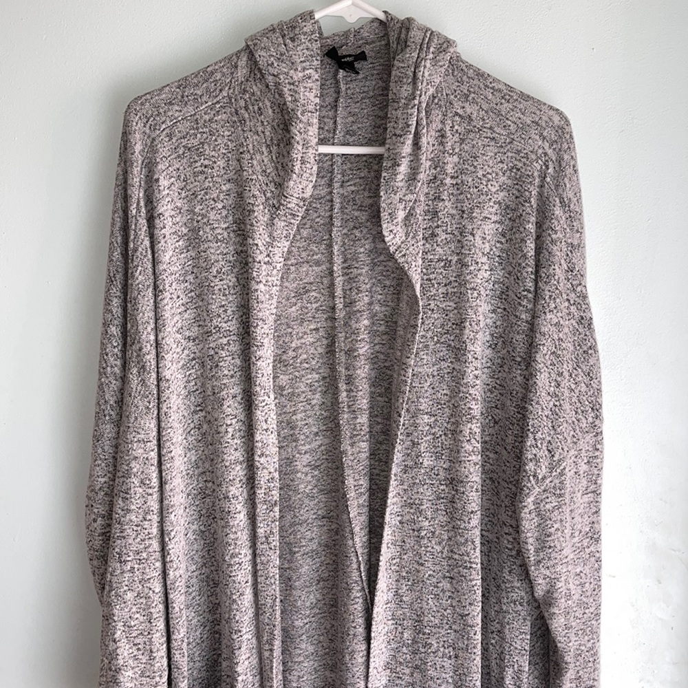 Wassio Gray Cardigan with hoodie
